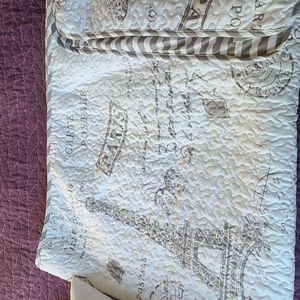 Twin size quilt set with sham and pillow.